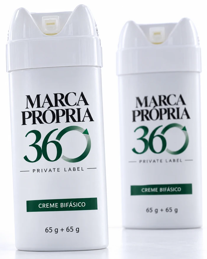 Creme bifásico, simulação visual Marca Própria 360