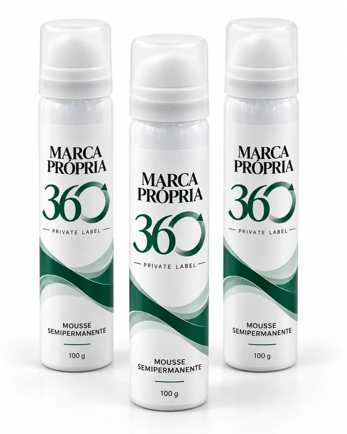 Mousse semipermanente, simulação visual Marca Própria 360